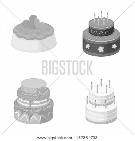 Sweetness, dessert, cream, treacle .Cakes country set collection icons in monochrome style vector symbol stock illustration .