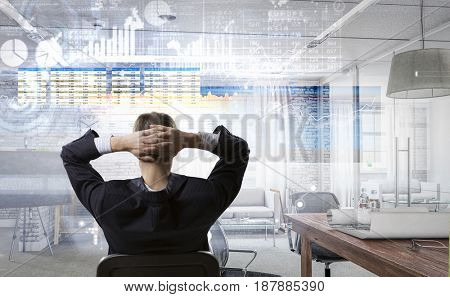 Relaxed businessman in chair