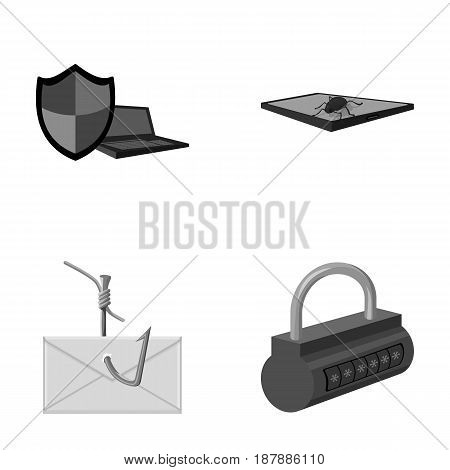 Hacker, system, connection .Hackers and hacking set collection icons in monochrome style vector symbol stock illustration .
