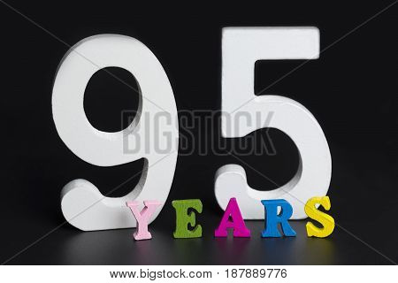 Letters And Numbers-ninety-five On The Black Background.