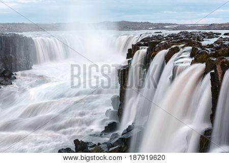 Famous Selfoss waterfall, Jokulsargljufur National Park, Iceland.