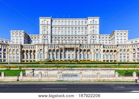 Bucharest Romania. The Palace of the Parliament. The second largest building in the world.