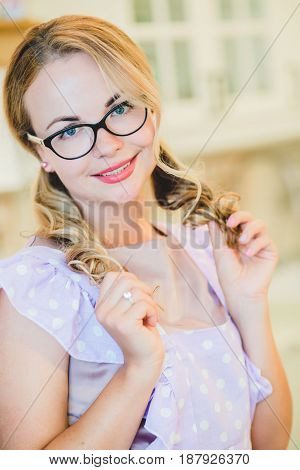 Smiling young housewife. Cooking baking in the kitchen at home