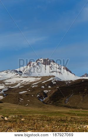 Erjiyes Peak Covered By Snow