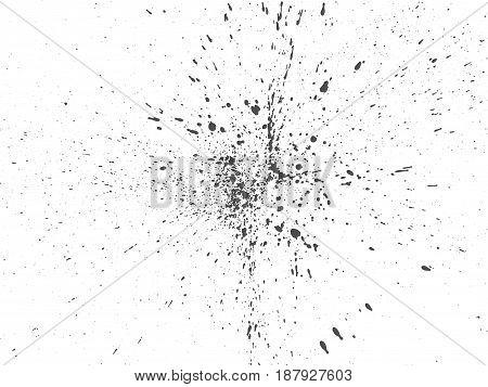 Black Ink Drops on white Background. Vector grunge Texture