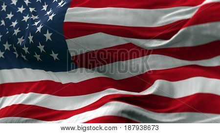 USA flag blowing on the wind, loopable slowmotion
