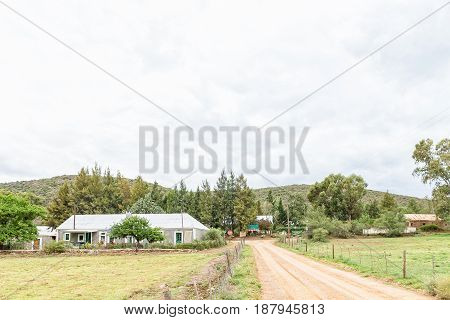 KRUISRIVIER SOUTH AFRICA - MARCH 24 2017: A view of the village at Kruisrivier on the road between the Cango Caves and Calitzdorp