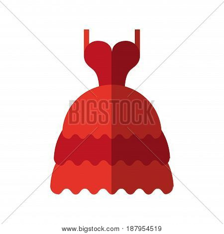 long layered dress with cleavage and straps icon image vector illustration design