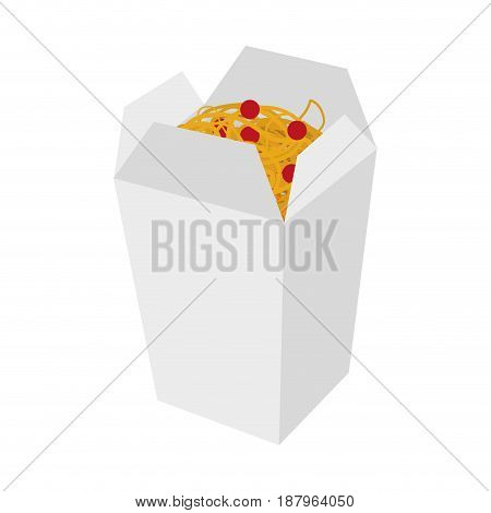 spaguetti or noodles takeout fast food icon image vector illustration design
