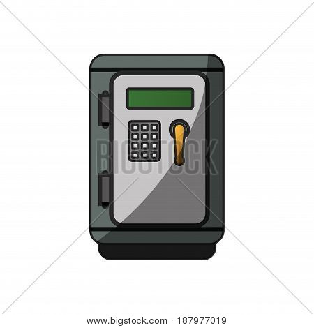 metal strong box to save money, vector illustration
