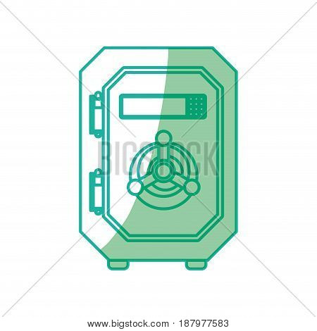silhouette metal strong box to save money, vector illustration