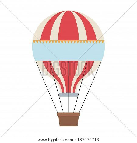 circus airballoon festival fly basket funfair vector illustration