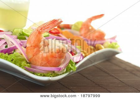 Il ceviche peruviano con king prawn