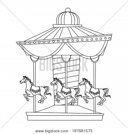 funfair circus carousel horse canival vector illustration