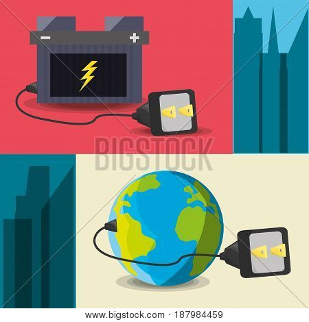concept releated with electric energy, vector illustration