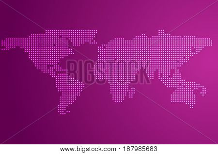 Worldmap template silhouette with glow dots. World map for infographic. Vector illustration isolated on white