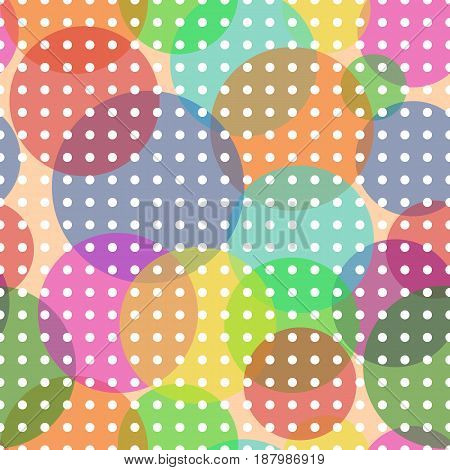Sweet Bubbles with futuristic white circles. Seamless Texture for background image on websites e-mails etc. Cream-colored Background.