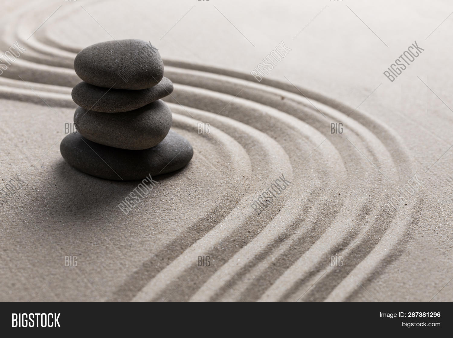 Zen Stone Garden Round Image Photo Free Trial Bigstock
