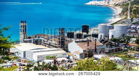 A Power Plant On The Coast Of Saint Martin Near Marigot