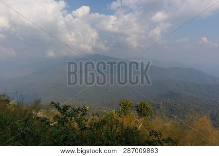 Beautiful Scene Mountain And Tree At Thong Pha Phum National Park, Kanjanaburi, Thailand