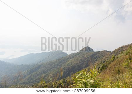 Beautiful Scene Mountain And Tree At Thong Pha Phum National Park, Kanjanaburi, Thailand