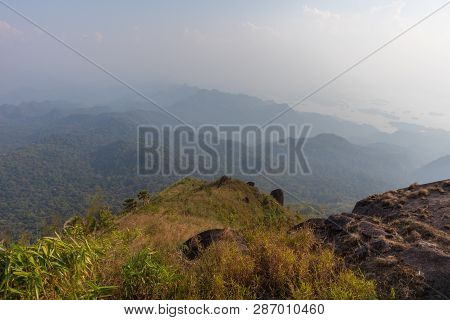 Beautiful Scene Mountain And Tree At Thong Pha Phum National Park, Kanjanaburi, Thailand