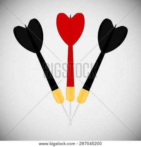 Three Darts Dart. Emblem. Red And Two Black