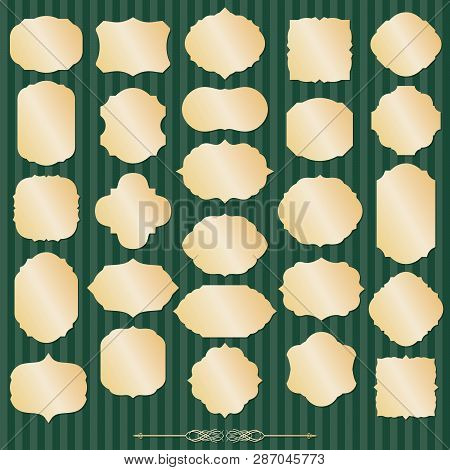 Lixury Golden Frames And Borders Set. Vector