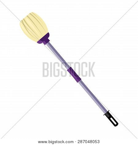 Broom Vector Illustration. Mop, Brush, Stick, Sweeper, Broomstick. Cleaning Concept. Vector Illustra