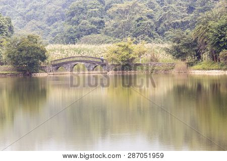 Cuc Phuong National Park, Vietnam - December 31, 2016: A Bridge On A Lake In National Park