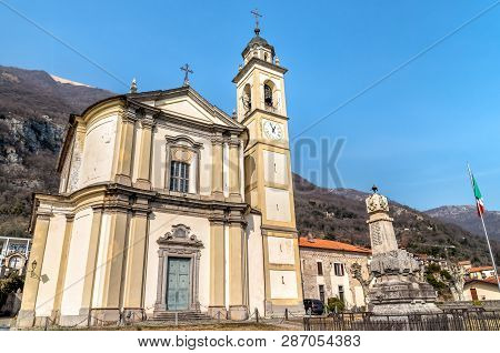 Church Of Sant Abbondio Located In Mezzegra Belongs To The Municipality Of Tremezzina, In The Provin