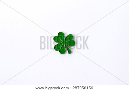 Background For St. Patrick's Day. For Design With Clover. Clover Isolated On White Background. Irish