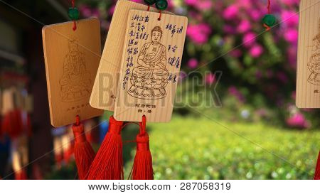Eople Write And Hang Ema Wood Tag Or Wooden Label For Praying For Good Luck Happy Other At Sanya, Ch