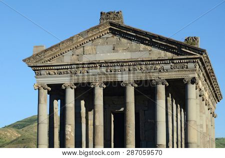 Temple of Garni, a first century Hellenic temple near Garni, Armenia. UNESCO World heritage site
