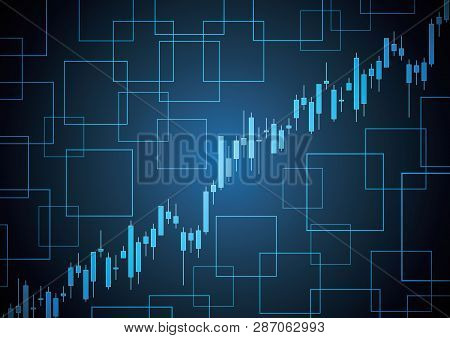Financial Business Stock Market Candle Stick Graph Investment Trading Background With Square Shape; 