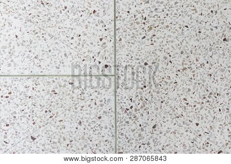 Terrazzo Flooring Background. Texture Of Classic Italian Type Of Floor In Venetian Style Composed Of