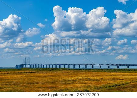 Oresundsbron From Swedish Grassland
