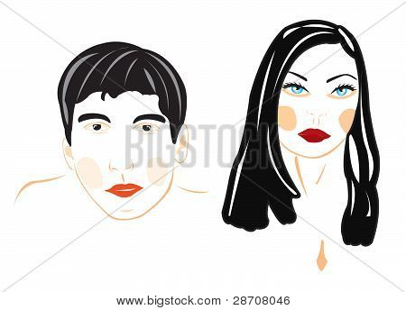 Illustration mandlige og kvindelige Person