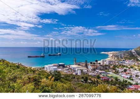 A Power Plant On The Coast Of Saint Martin Near Marigot