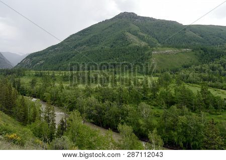 Mountain Landscape By The River Chuya, Altai Republic, Siberia, Russia