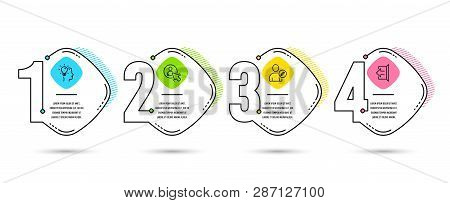 Infographic Template 4 Options Or Steps. Set Of Idea, User And Edit User Icons. Sign Out Sign. Profe