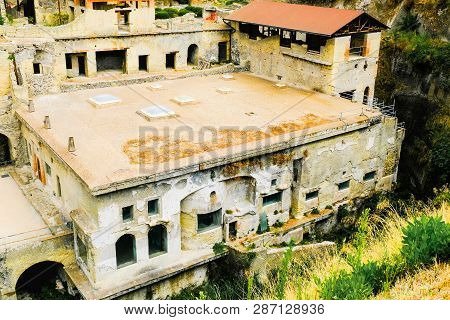 Herculaneum, Ancient Roman Town. Insula Living House, Ercolano, Italy