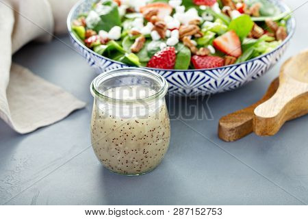 Poppy Seed Salad Dressing In A Small Jar