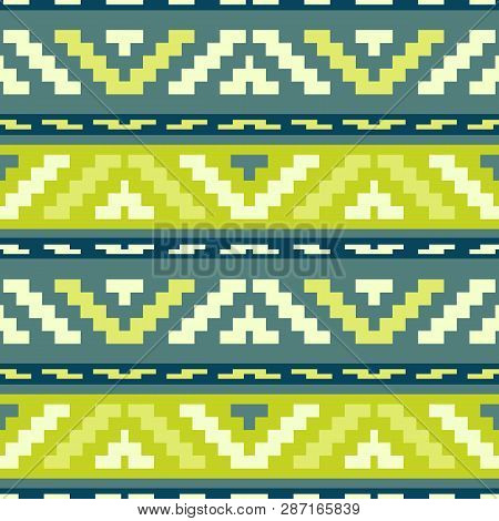 Geen Stripped Tribal Geometric Pattern. Abstract Ethno Pattern For Wallpapers, Covers, Web Page Back