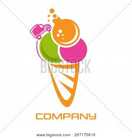 Ice Cream Lab As An Example Of A Logo. Vector Illustration.