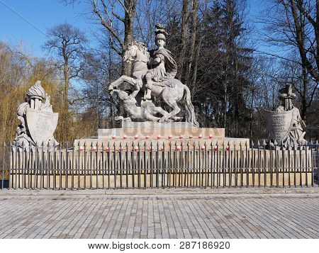 Monument Of John Iii Sobieski At Lazienki Parkn Baths Park In Warsaw European Capital City Of Poland