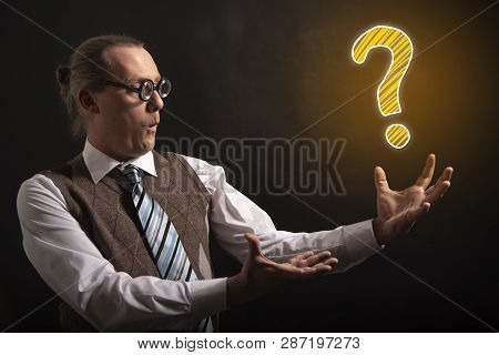 Funny Nerd Or Geek Showing Quastion Icon