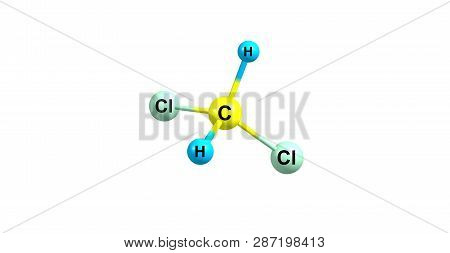 Dichloromethane Molecular Structure Isolated On White