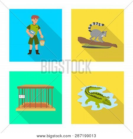 Isolated Object Of Safari  And Animal Symbol. Set Of Safari  And Fun  Stock Vector Illustration.