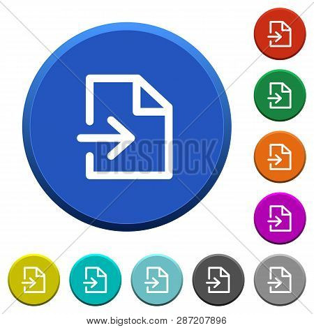 Import Round Color Beveled Buttons With Smooth Surfaces And Flat White Icons